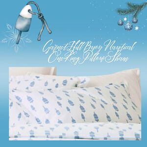 Garnet Hill Nautical Blue Fishing Buoys King Pillow Sham Retired Pattern, One